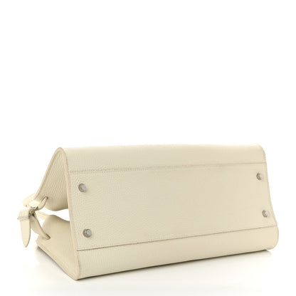 The Row Matte Grained Calfskin Margaux Shoulder 12 White 4 of 9