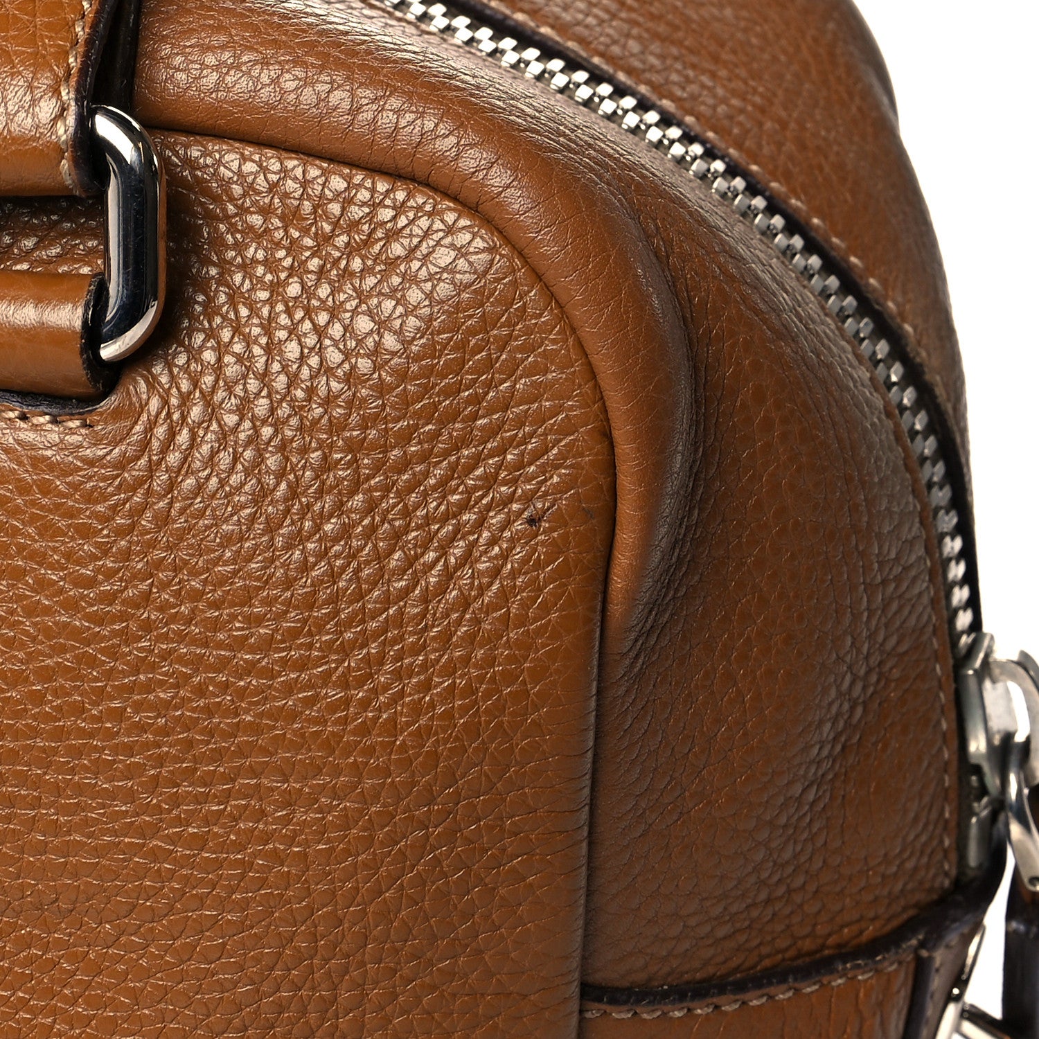 Prada Vitello Daino Embossed Logo Bowler Cuoio 14 of 14