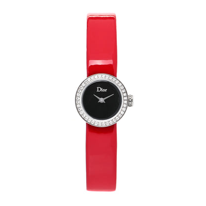 Christian Dior Stainless Steel Patent Diamond Bezel 19mm La D De Dior Quartz Watch Black 1 of 5
