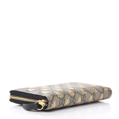 Gucci GG Supreme Monogram Bees Zip Around Wallet 4 of 7
