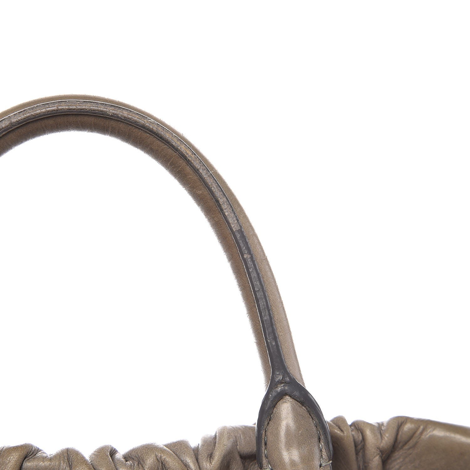 Miu Miu Vitello Lux Small Gathered Tote Agave 9 of 14