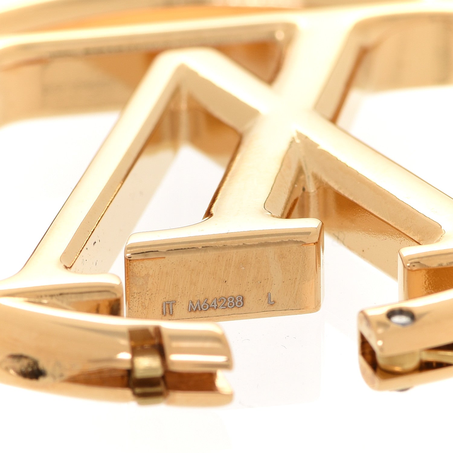 Louis Vuitton Metal Louise Hoop Earrings Gold 4 of 5