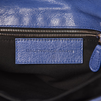 Balenciaga Agneau Giant 12 Silver Hardware Envelope Clutch Bleuette 7 of 12