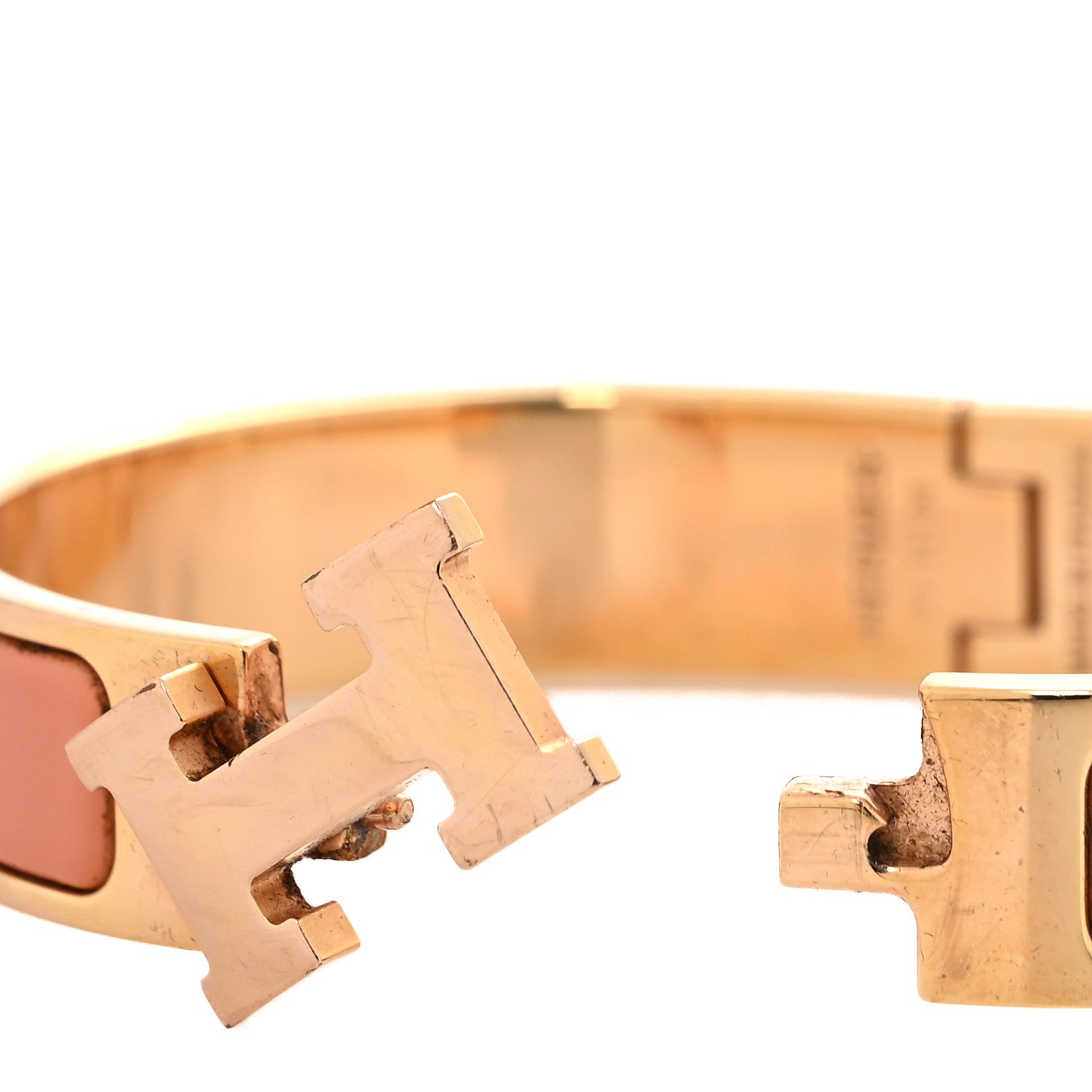 Hermes Enamel Narrow Clic Clac H Bracelet GM Rose Saumon 4 of 5