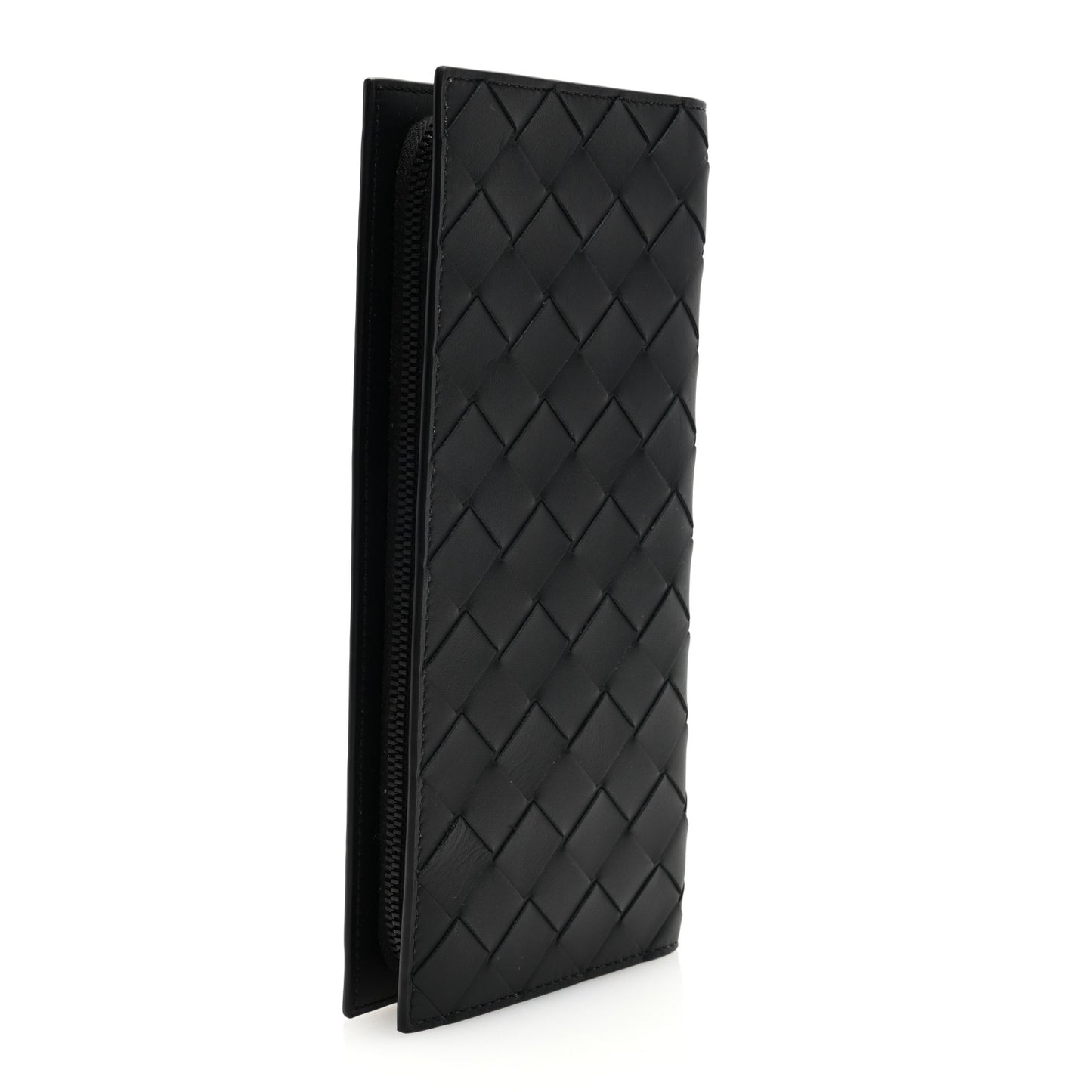 Nappa Intrecciato Zip Wallet Black