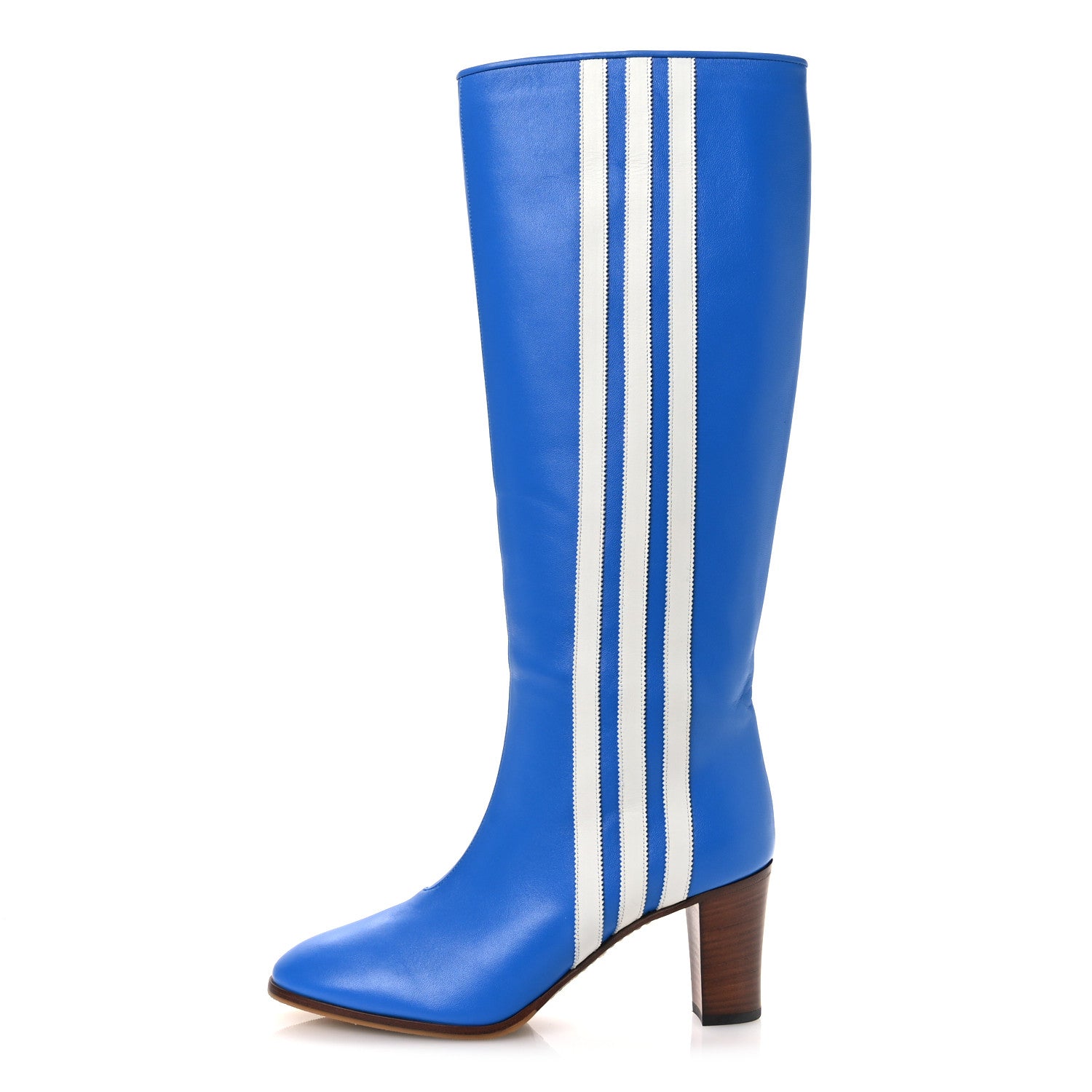 Gucci X ADIDAS Calfskin Elizabeth Knee Boots 39 Blue 1 of 10
