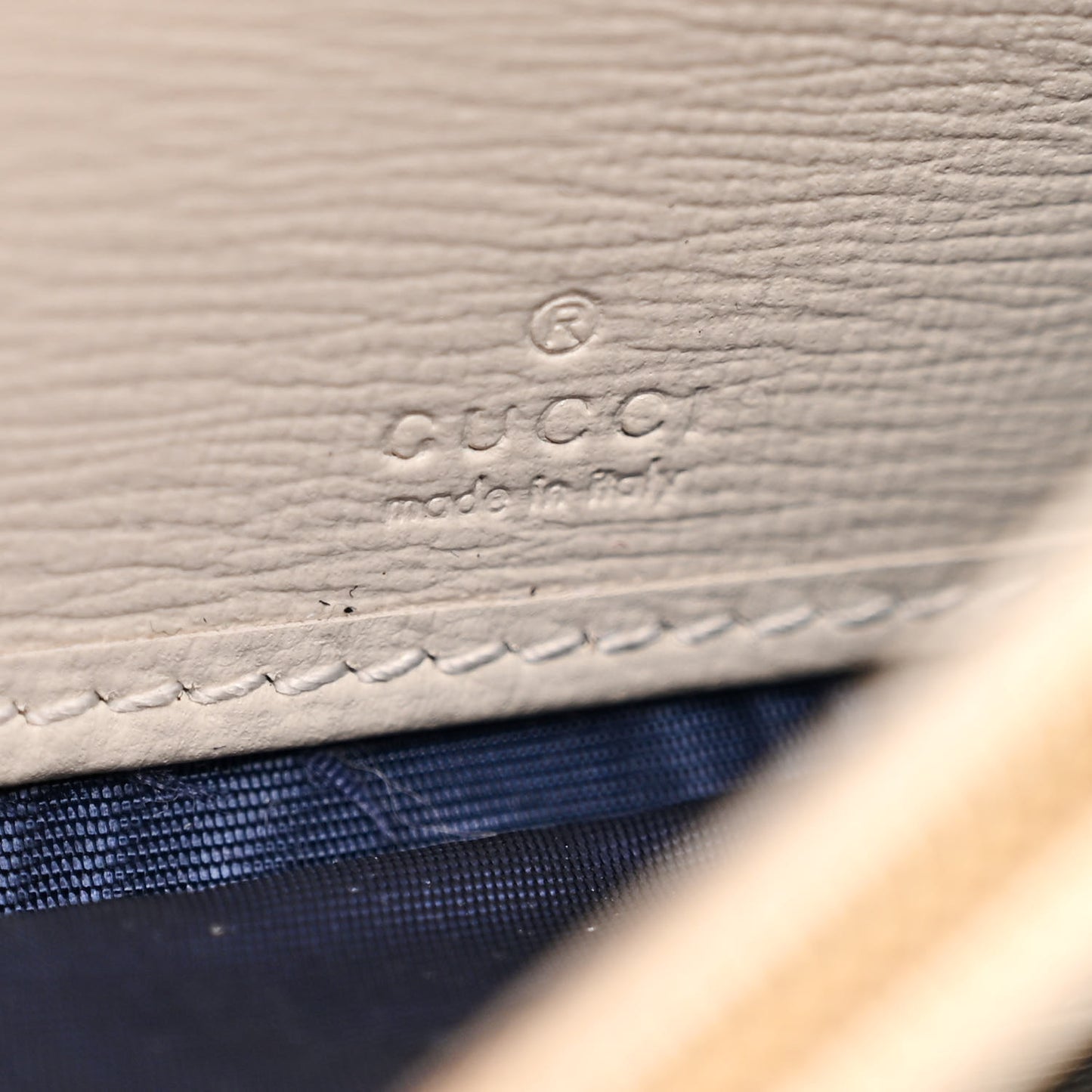 GG Supreme Monogram Textured Calfskin Web Jackie 1961 Chain Wallet Beige Ebony Mystic White