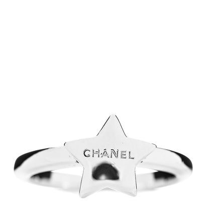 Chanel Sterling Silver Star Logo Ring 54 6.75 1 of 5