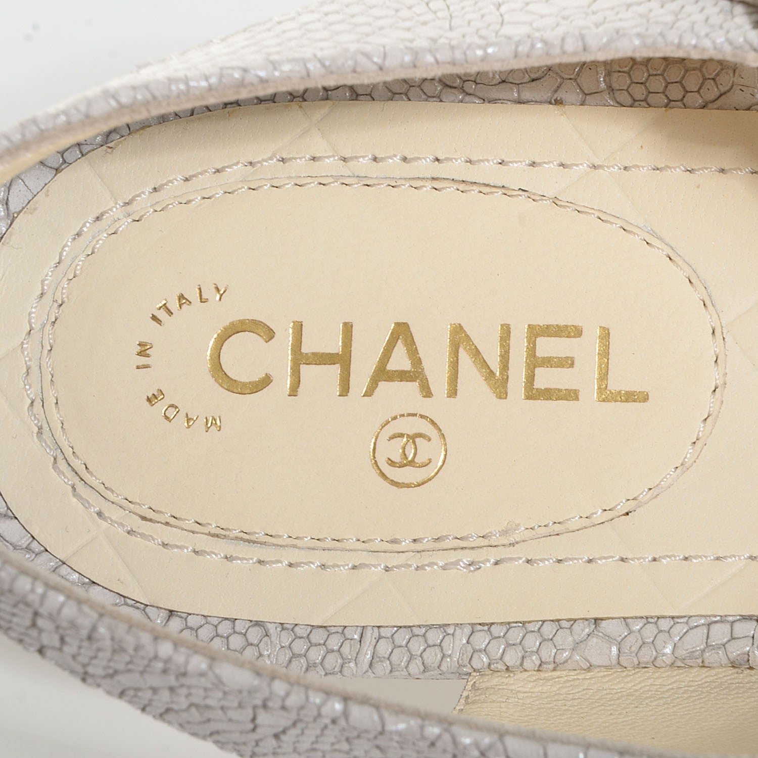 Chanel Calfskin Pearl CC Sandals 38 Black White 7 of 7