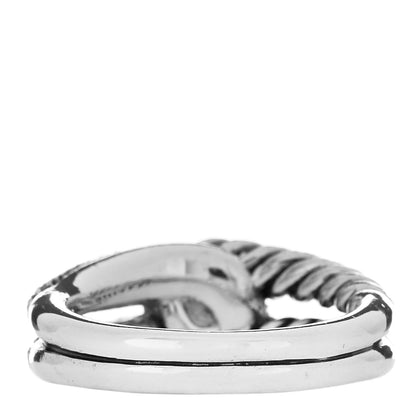 David Yurman Sterling Silver Diamond Pave Single Loop Labyrinth Ring 57 8 3 of 4