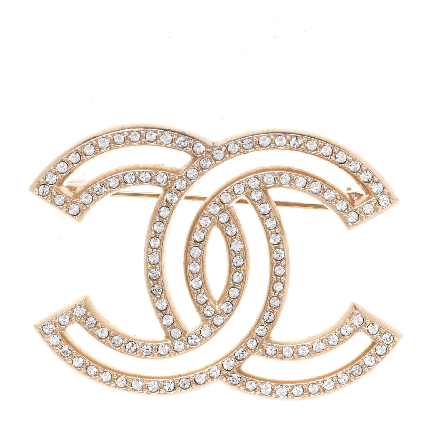 Crystal CC Brooch Light Gold