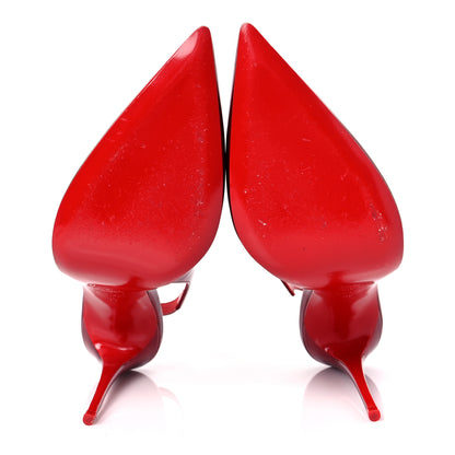 Christian Louboutin Metallic Calfskin Hot Chick Slingback 100 Pumps 39 Red 5 of 8