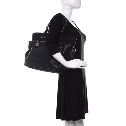 Chanel Coated Canvas Quilted Large Paris Biarritz Tote Black 2 of 11