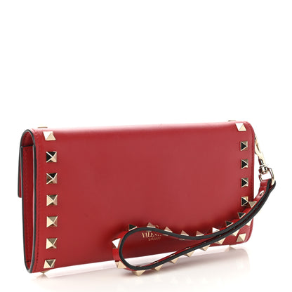 Valentino Garavani Vitello Rockstud Wristlet Travel Wallet Rosso Valentino 3 of 11