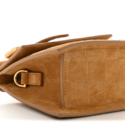 Jacquemus Suede Crocodile Embossed Le Chiquito Moyen Brown 9 of 12