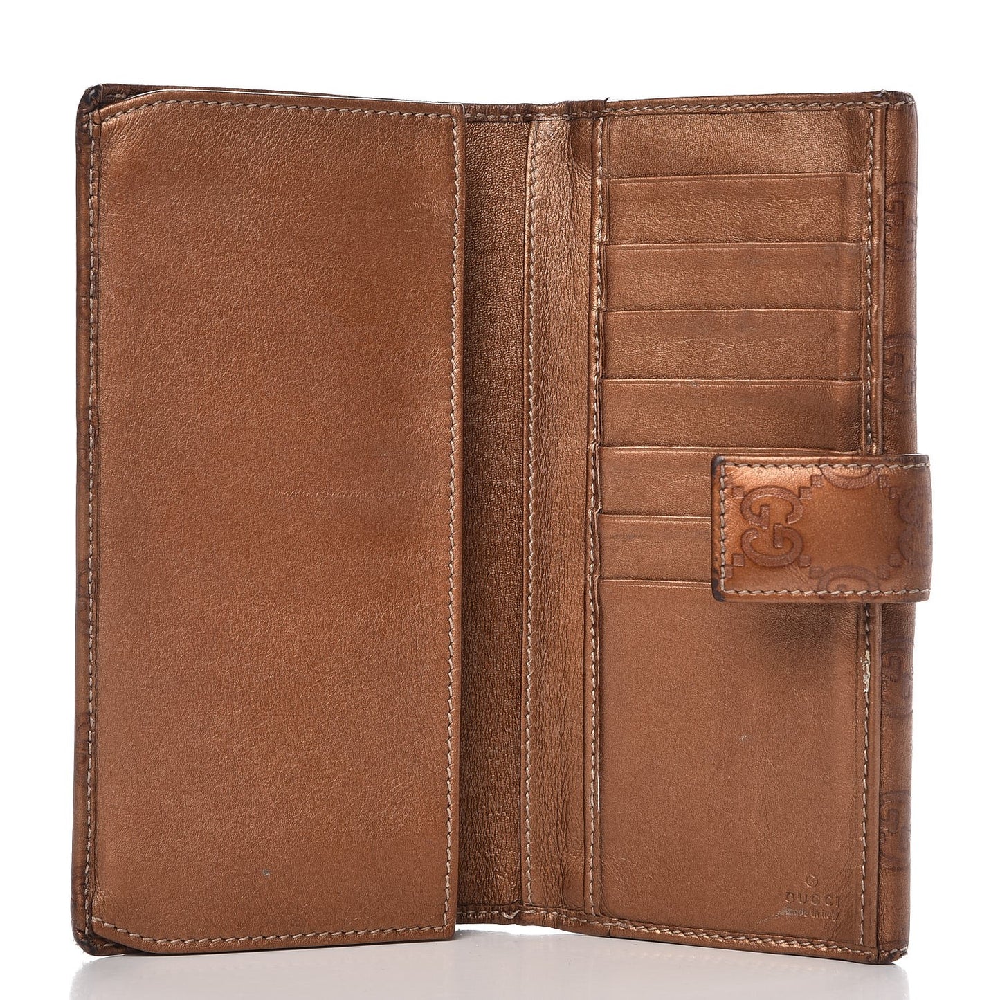Guccissima Continental Heart Wallet Bronze