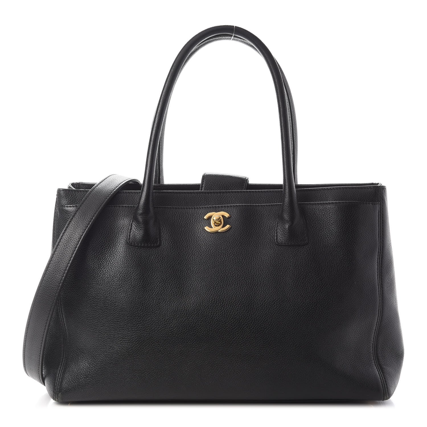 Chanel Calfskin Cerf Executive Shopper Tote Black 1 of 14