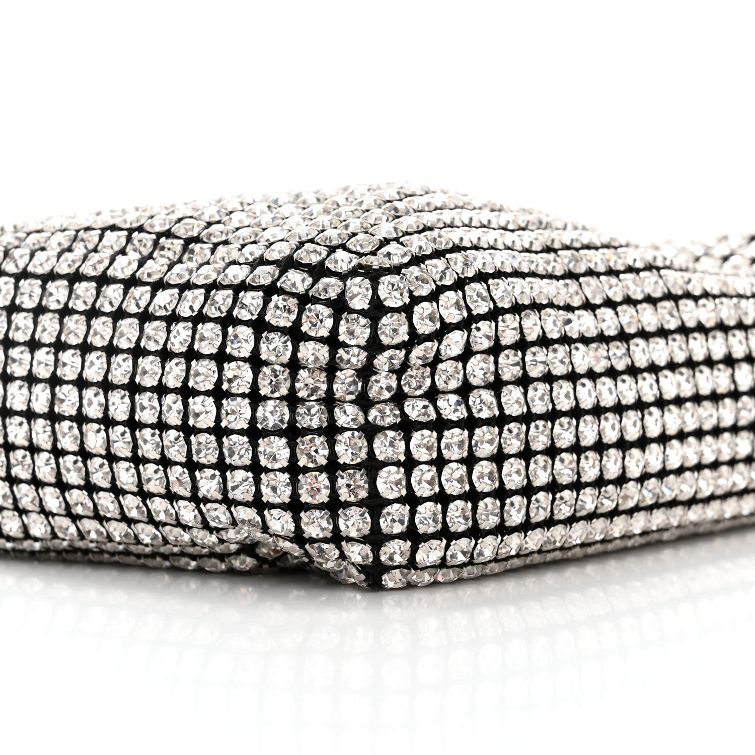 Alexander Wang Mesh Crystal Rhinestone Mini Heiress Pouch Black Silver 8 of 9