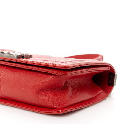 Chanel Goatskin Quilted Patent Medium Duo Boy Flap Red 9 of 10