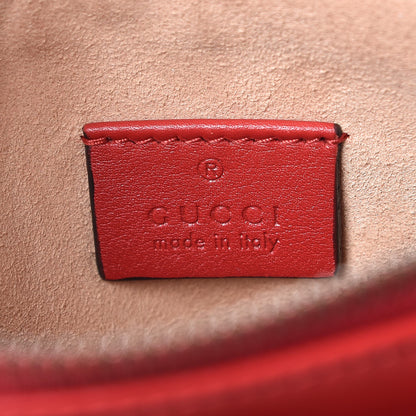 Gucci Calfskin Matelasse Small GG Marmont Double Zip Shoulder Bag Hibiscus Red 6 of 7