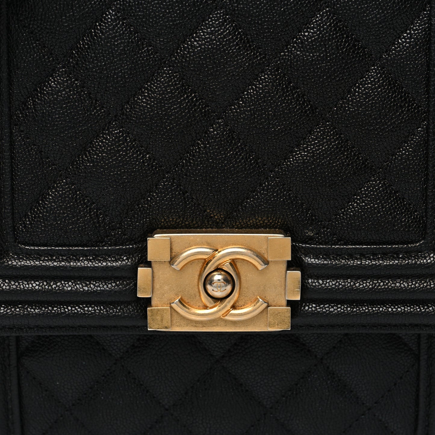 Caviar Quilted North South Boy Flap Black