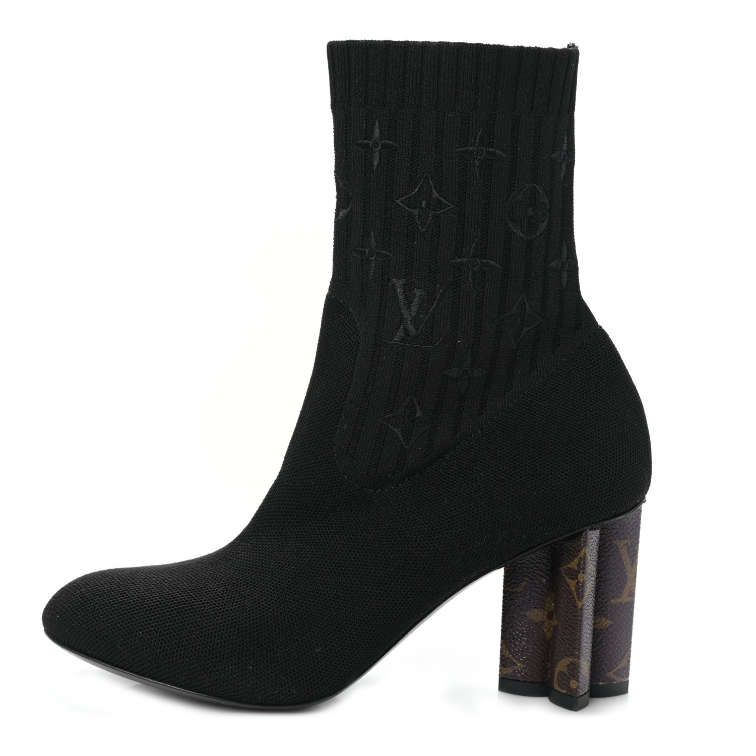 Louis Vuitton Monogram Stretch Fabric Silhouette Ankle Boots 36.5 Black 1 of 6
