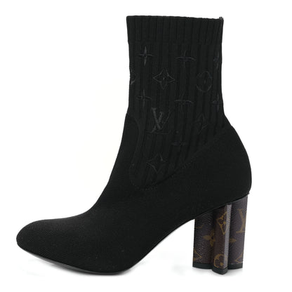 Louis Vuitton Monogram Stretch Fabric Silhouette Ankle Boots 36.5 Black 1 of 6