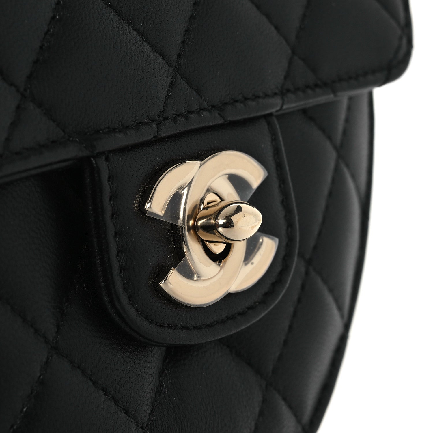Chanel Lambskin Quilted CC In Love Heart Clutch With Chain Black 11 of 12