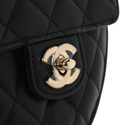 Chanel Lambskin Quilted CC In Love Heart Clutch With Chain Black 11 of 12