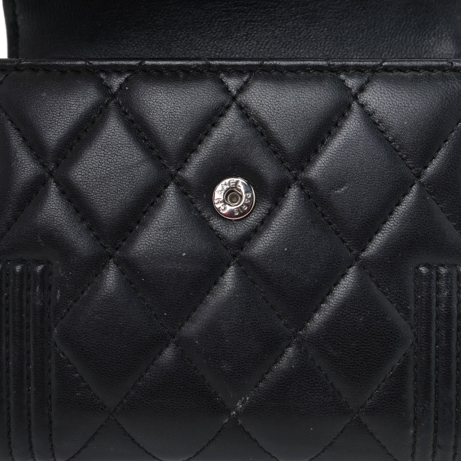 Chanel Lambskin Quilted Compact Boy Wallet Black 15 of 15