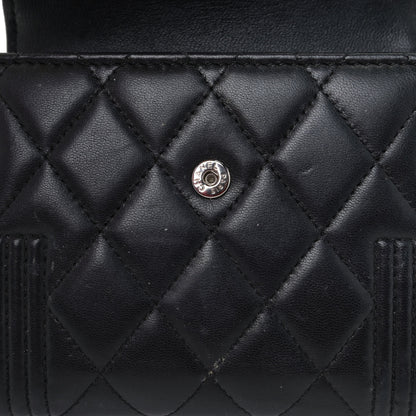 Chanel Lambskin Quilted Compact Boy Wallet Black 15 of 15