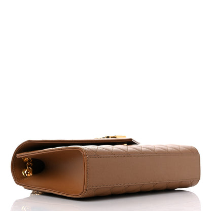 Saint Laurent Grain De Poudre Textured Mixed Matelasse Triquilt Medium Monogram Satchel Dune 4 of 9