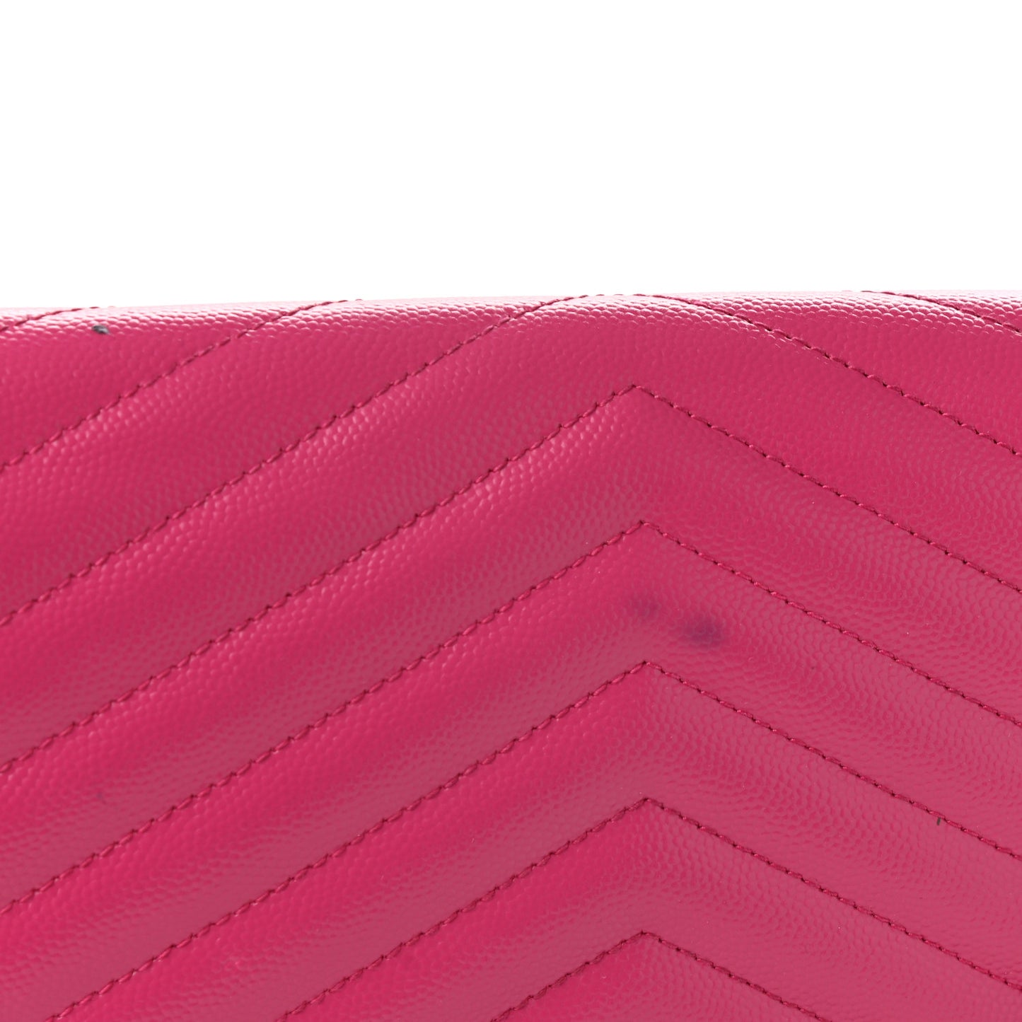 Grain De Poudre Matelasse Chevron Monogram Envelope Clutch Fuchsia