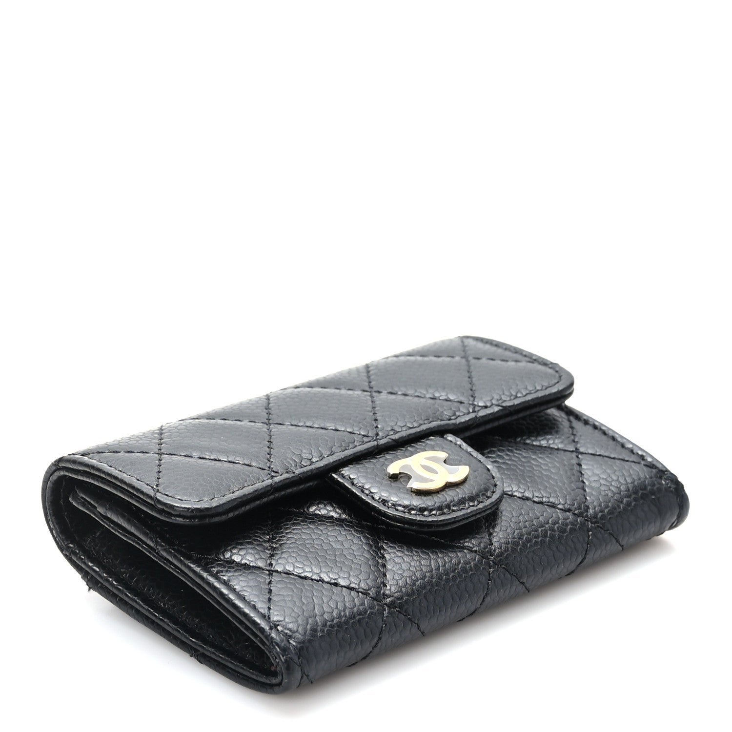 Chanel Caviar Quilted Flap Card Holder Wallet Black 4 of 9