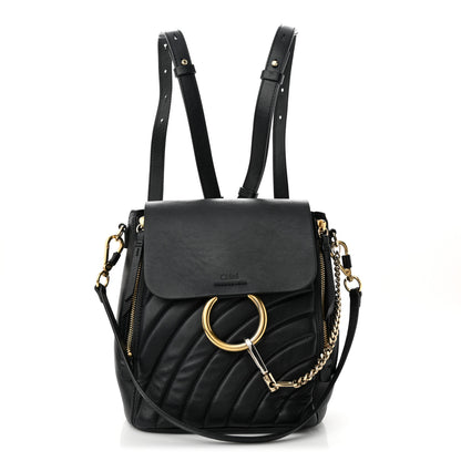 Chloe Calfskin Quilted Medium Faye Backpack Black 1 of 10