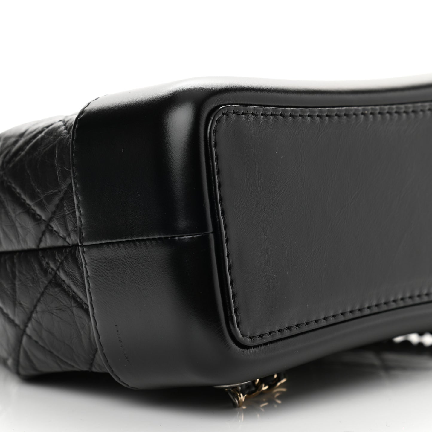 Aged Calfskin Quilted Small Gabrielle Backpack Black