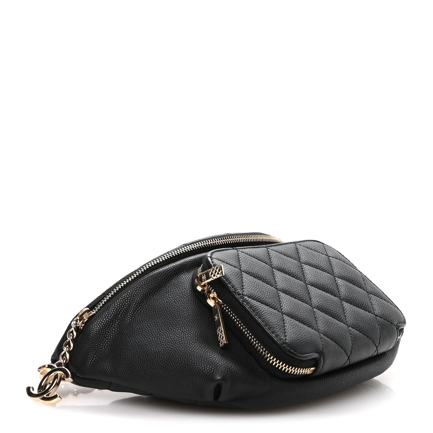 Caviar Quilted Business Affinity Waist Belt Bag Black