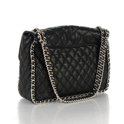 Chanel Washed Lambskin Quilted Maxi Chain Around Flap Black 3 of 7