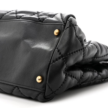 Chanel Calfskin Quilted Large Retro Chain Shopping Tote  Black 11 of 14