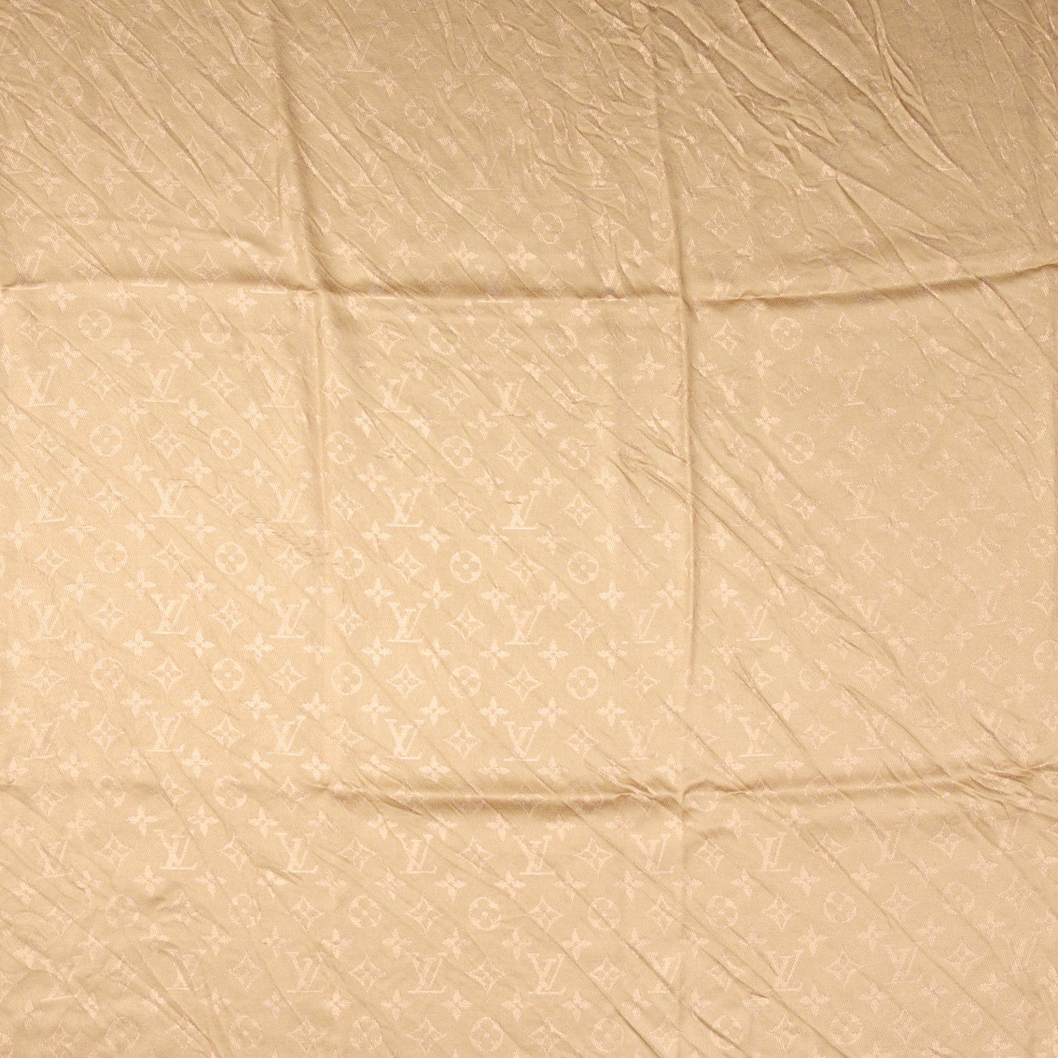 Louis Vuitton Silk Wool Monogram Voile Shawl Gold 4 of 7