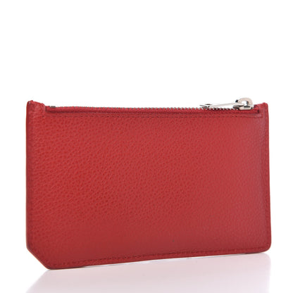 Saint Laurent Grained Calfskin 5 Fragments Zip Pouch Card Holder New Red 2 of 8