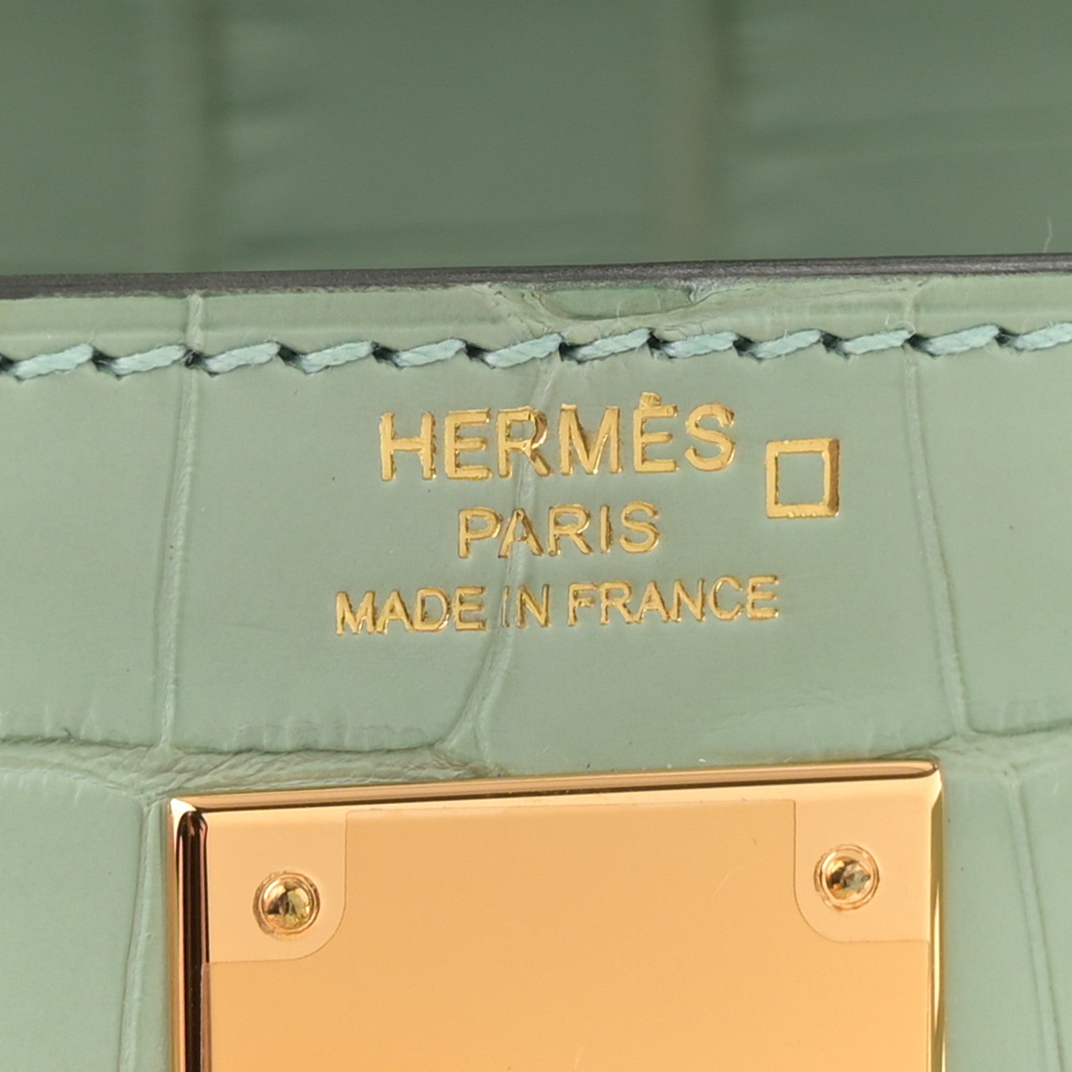 Hermes Matte Alligator Kelly Retourne 28 Vert D'eau 6 of 11