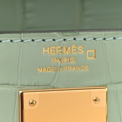 Hermes Matte Alligator Kelly Retourne 28 Vert D'eau 6 of 11