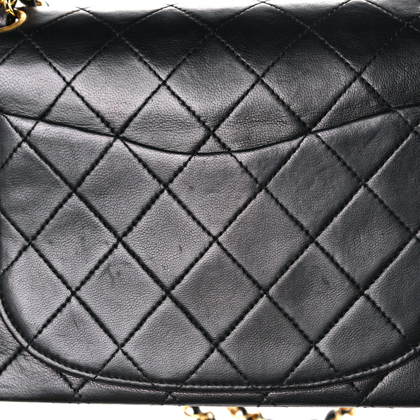 Lambskin Quilted Small Double Flap Black