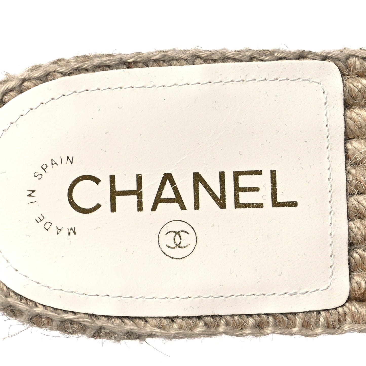 Lambskin Chain Espadrille Slip On Sandals 41 White