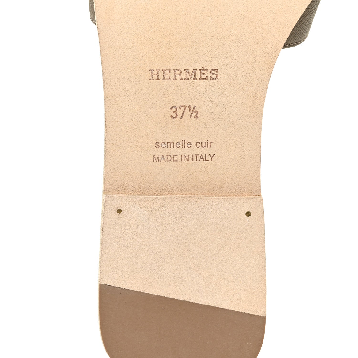 Hermes Epsom Oran Sandals 37.5 Etoupe 8 of 12