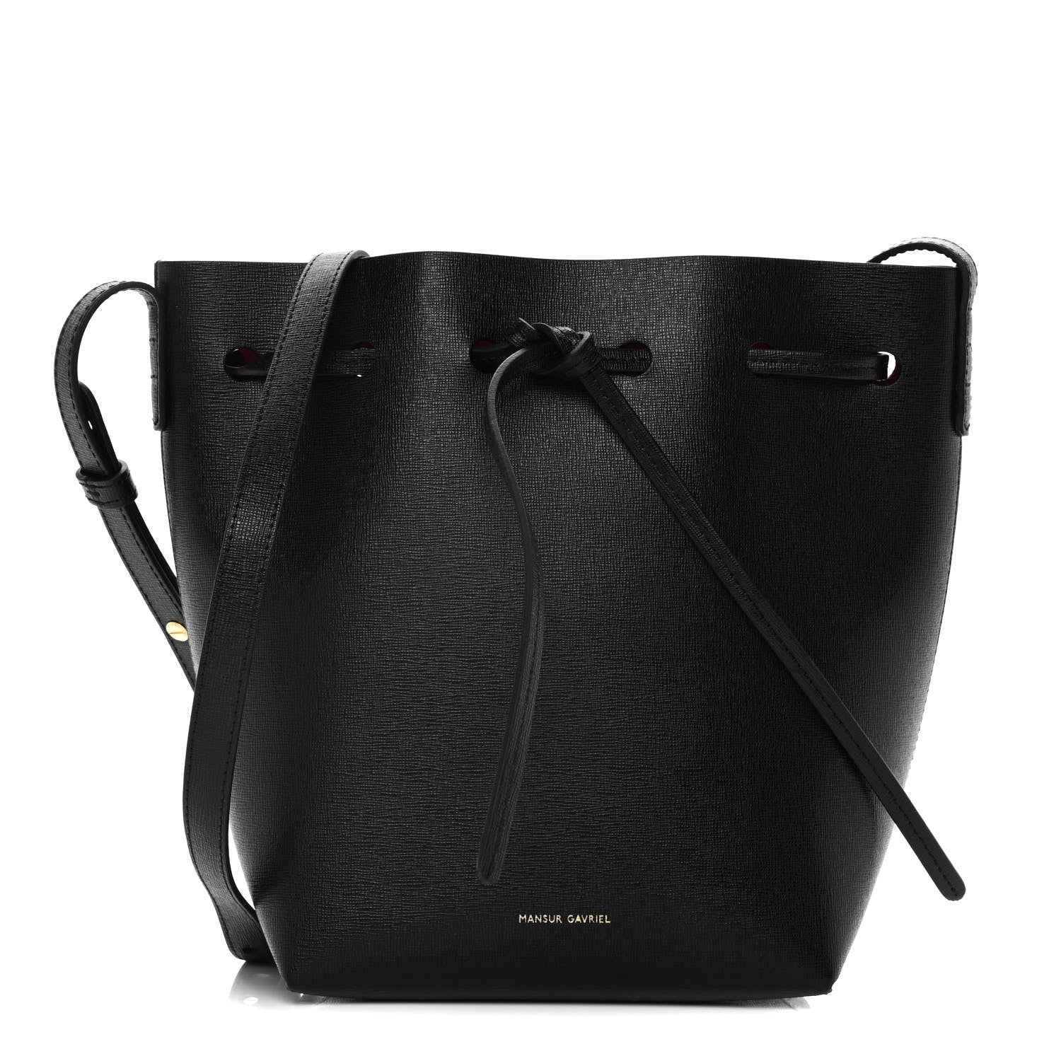 Mansur Gavriel Saffiano Bucket Bag Black Flamma 1 of 11
