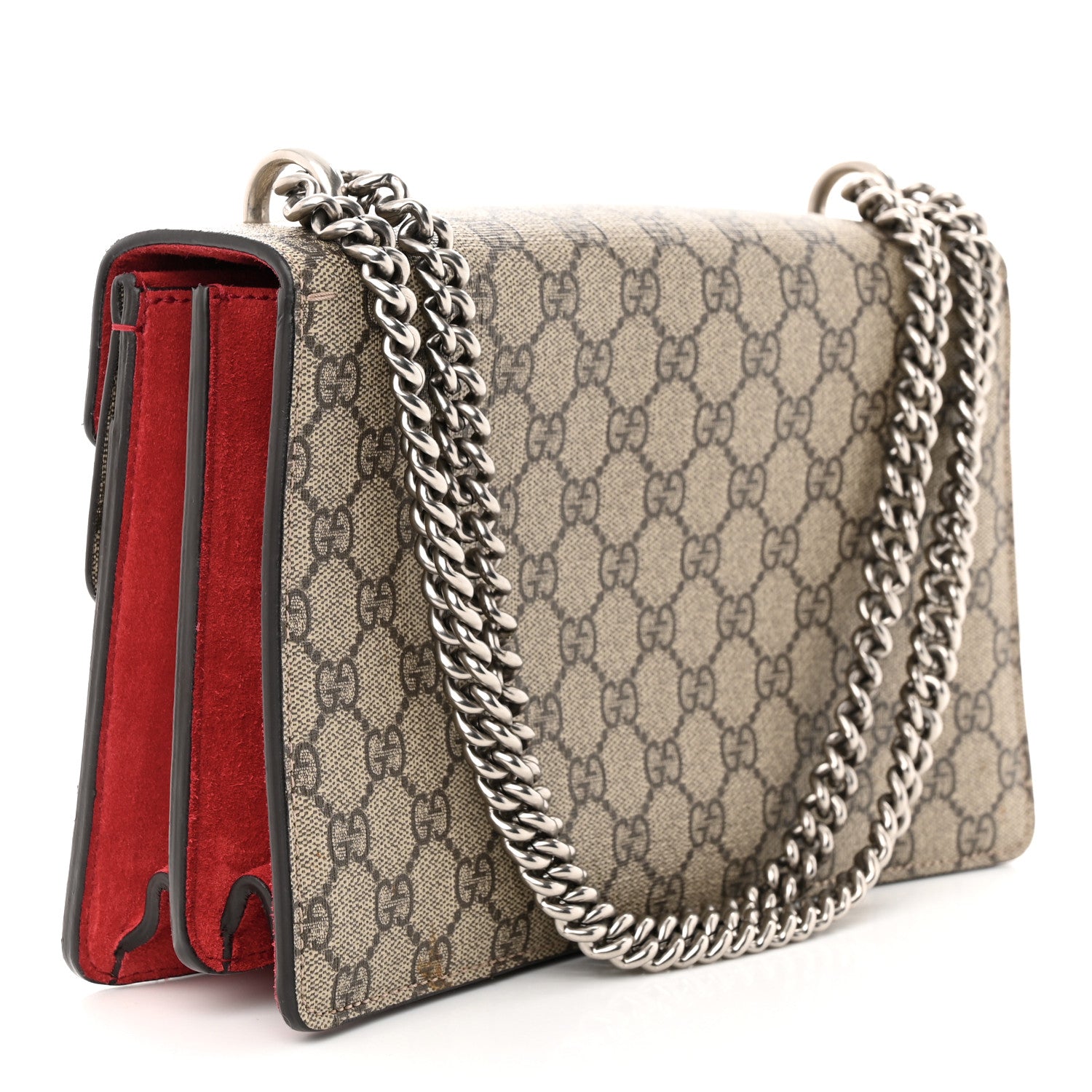 Gucci GG Supreme Monogram Small Dionysus Shoulder Bag Red 3 of 14