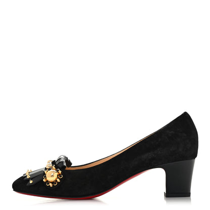 Christian Louboutin Veau Velours Patent Oxacana 45 Pumps 39.5 Black 1 of 4