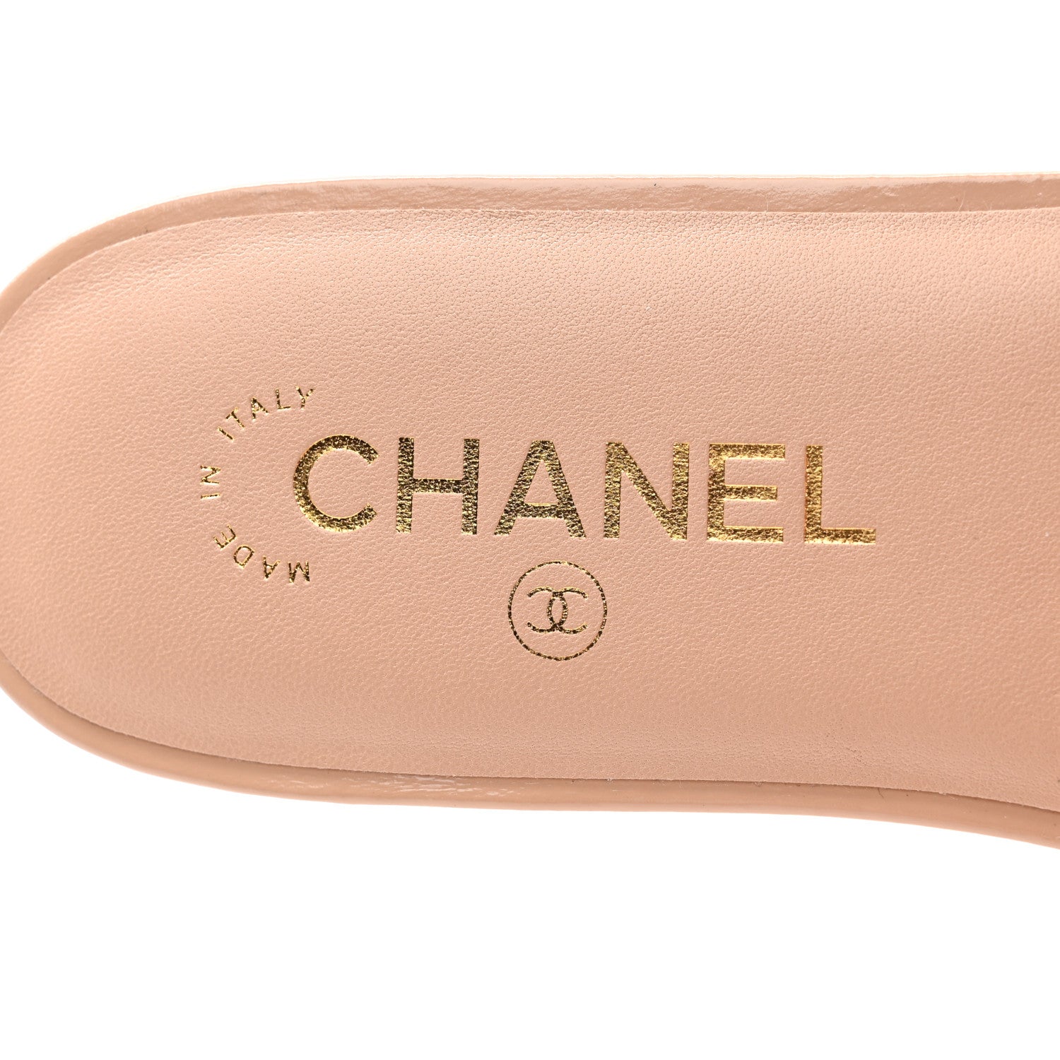 Chanel Shiny Calfskin Crystal CC Mules Sandals 40 Beige 6 of 9